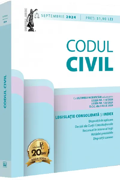 Codul civil. Legislatie consolidata si Index Septembrie 2024