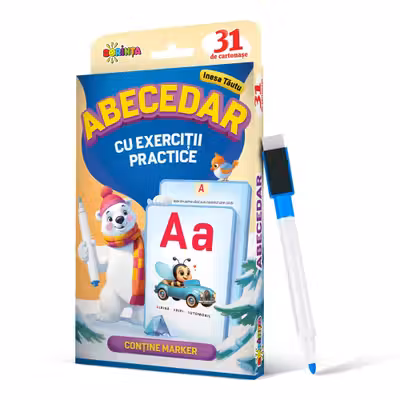 31 de cartonase. Scrie si sterge. Abecedar cu exercitii practice