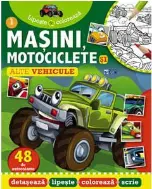 Masini motociclete si alte vehicole. Lipeste si coloreaza.