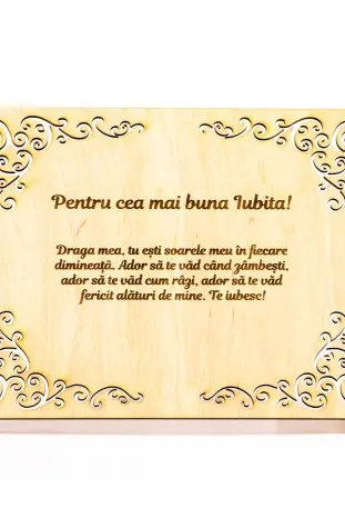 Diploma personalizata din lemn- Pentru cea mai buna Iubita!