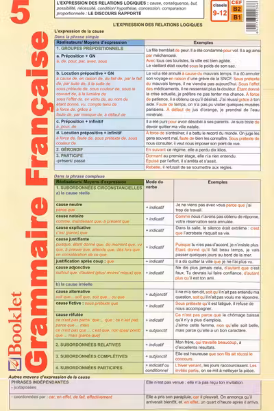 Planșa Grammaire Française 5