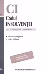 Codul insolventei - actualizat 15 octombrie 2013