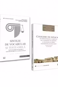 Pachet (2 carti): Sinteze de vocabular si teste-grila, Culegere de explicatii ale raspunsurilor la subiectele de la examenele de admitere la Facultatea de Drept
