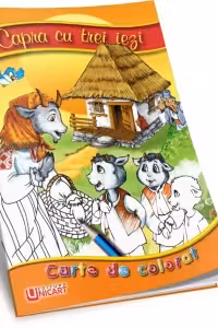 Capra cu trei iezi (carte de colorat + poveste, format B5)