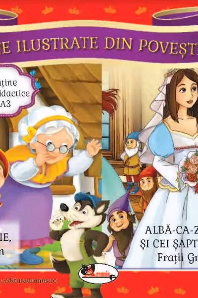 Scufita Rosie/Alba ca zapada si cei sapte pitici. Scene ilustrate din povesti