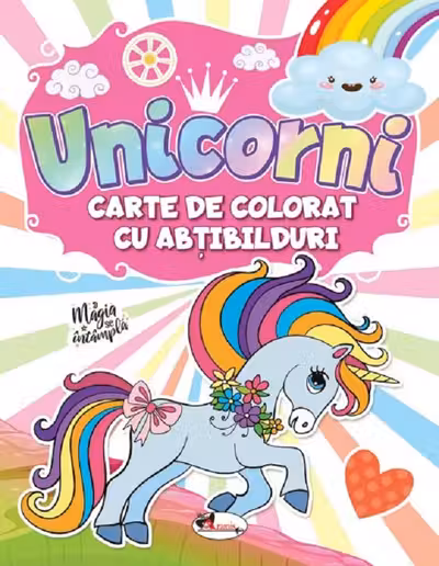 Unicorni - Carte de colorat cu abtibilduri