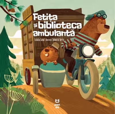 Fetita si biblioteca ambulanta