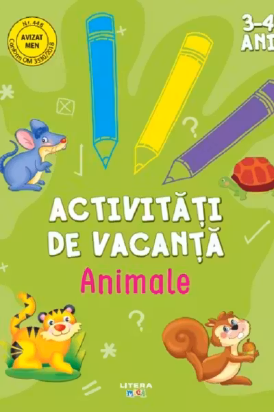 Activitati de vacanta. Animale. 3-4 ani