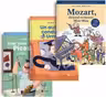 Pachet Trei carti jucause despre mari oameni: 1. Mozart, dirijorul orchestrei Miau-Miau; 2. Un autobuz condus de Urmuz; 3. Aloo! Unde-i nasul meu, Picasso?