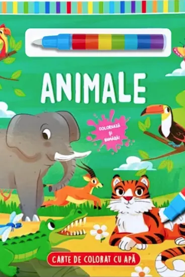 Animale - Coloreaza cu apa si numara