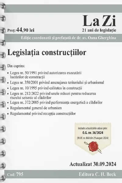 Legislatia constructiilor Act.30 Septembrie 2024