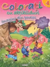 Colorati cu abtibilduri 4 - Imagini din povesti (48 abtibilduri)