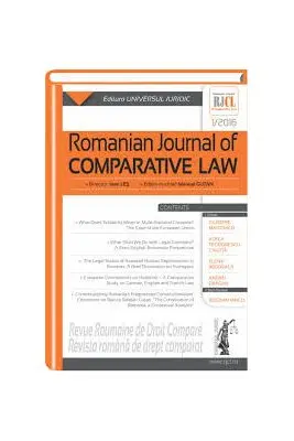 Romanian journal of comparative law no. 1/2016