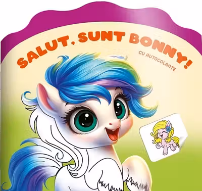 Citesc si colorez cu autocolante. Salut sunt Bonny