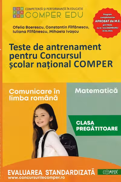 Teste de antrenament pentru Concursul scolar national COMPER, Comunicare in limba romana. Matematica. Clasa pregatitoare