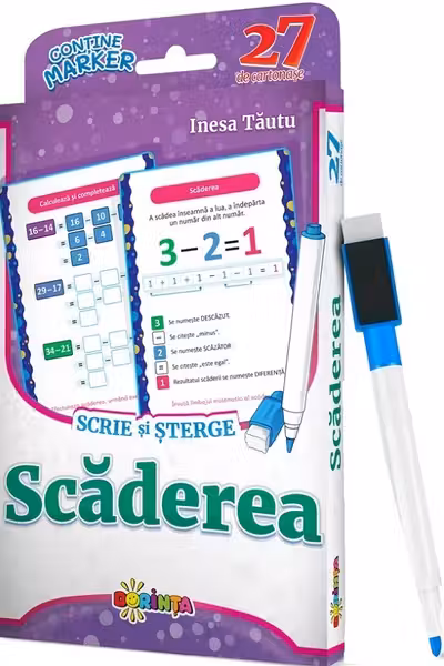 27 de cartonase. Scrie si sterge. Scaderea