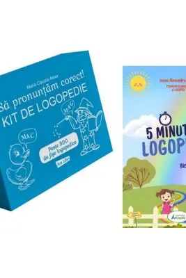 Pachet 2 titluri: Sa pronuntam corect! Kit de logopedie si 5 Minute de Logopedie pe zi! Exercitii zilnice pentru dezvoltarea limbajului copiilor - Maria Claudia Alexe, Ioana Alexandra Pascu