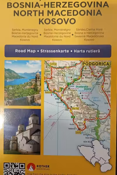 Harta rutiera - Serbia, Muntenegru, Bosnia si Hertegovina, Macedonia, Kosovo