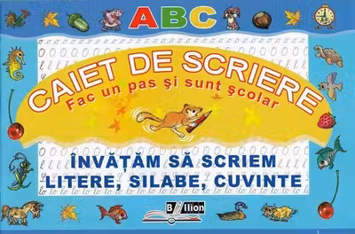 Invatam sa scriem litere, silabe, cuvinte. Caiet de scriere