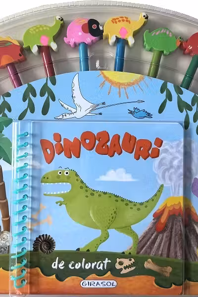 Dinozauri de colorat + 20 creioane