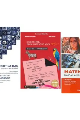 Pachet Bacalaureat 2026. Ghid complet Limba si literatura romana, Matematica M2 Tehnologic si Biologie clasele 9-10 - Delia Ambrosie, Daniela Stoica, Stelica Ene