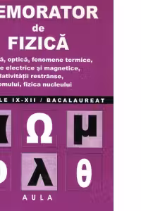 Memorator de fizica pentru clasele IX-XII si bacalaureat: mecanica, optica, fenomene termice, fenomene electrice si magnetice, teoria relativitatii restranse, fizica atomului, fizica nucleului
