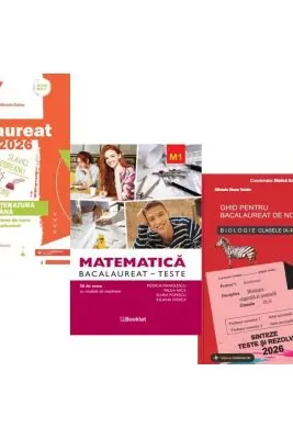 Pachet Bacalaureat 2026. Limba si literatura romana, Matematica M1. Teste si Biologie clasele 9-10 - Mihaela Dobos, Rodica Manolescu, Stelica Ene