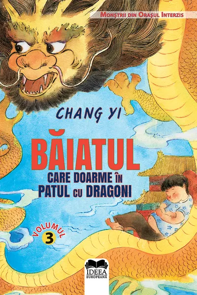 Băiatul care doarme în patul cu dragoni