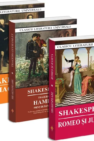 Pachet 3 cărți: Macbeth + Romeo și Julieta + Tragedia lui Hamlet
