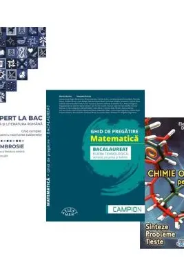 Pachet Bacalaureat 2026. Ghid complet Limba si literatura romana si Ghid de pregatire. Matematica. filiera tehnologica: servicii, resurse si tehnic si Chimie organica pentru liceu - Delia Ambrosie, Marius Burtea, Elena Alexandrescu