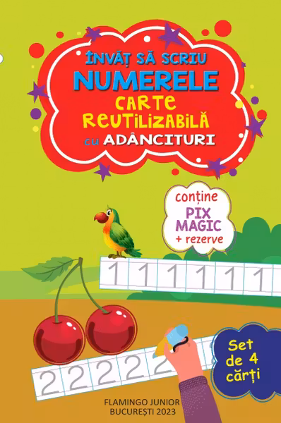 Set cu 4 carti reutilizabile cu adancituri