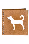 Agenda 10x10 personalizata din lemn cu un catel