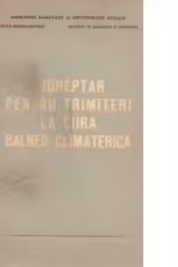 Indreptar pentru trimiteri la cura balneo-climaterica