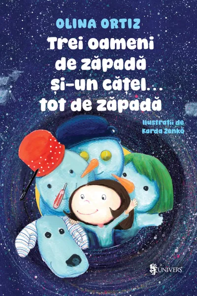 Trei oameni de zapada si-un catel tot de zapada