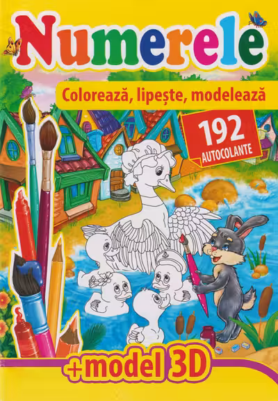 Numerele - Coloreaza, lipeste, modeleaza + 192 autocolante +3D model