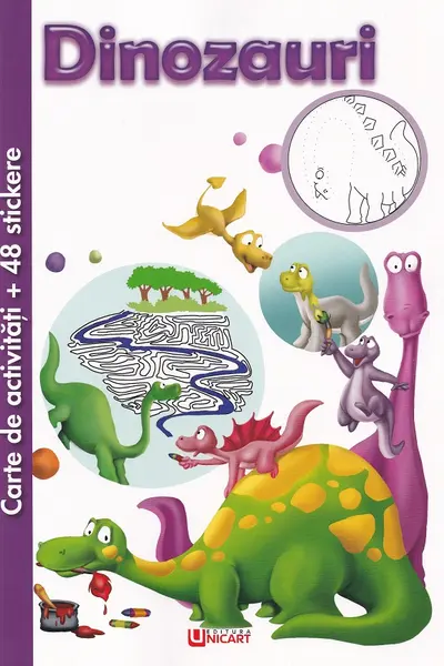 Carte de activități cu 48 stickere: Dinozauri