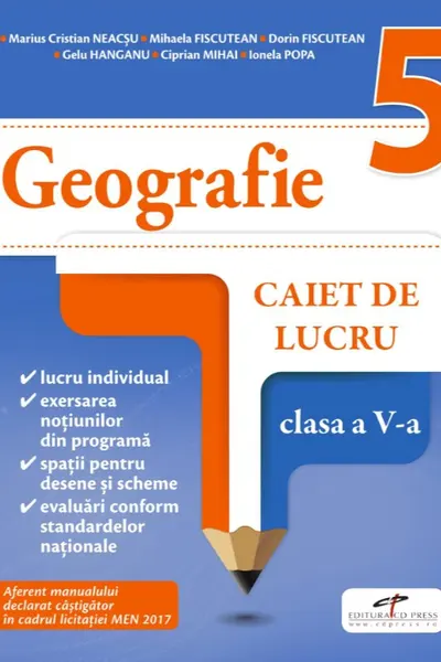 Geografie - Clasa 5 - Caiet de lucru