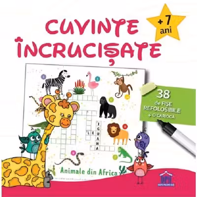 Cuvinte incrucisate (7 ani +). 38 de fise refolosibile + o carioca