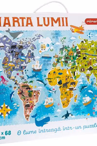 Joc educativ - Puzzle Mimorello - Harta lumii 