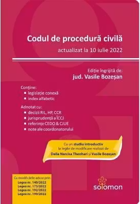 Codul de procedura civila (actualizat la 10 iulie 2022)
