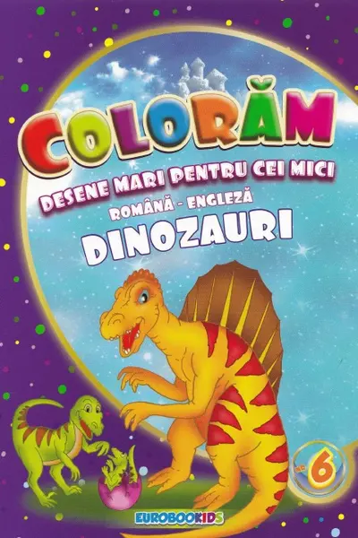 Colorăm desene mari pentru cei mici: Dinozauri