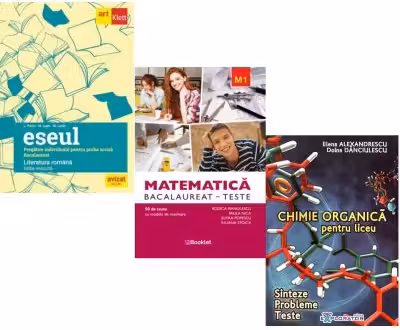 Pachet Bacalaureat 2026. Eseul. Literatura Romana. Pregatire individuala pentru proba scrisa, Matematica M1. Teste si Chimie organica pentru liceu. Sinteze. Probleme. Teste - Liliana Paicu, Rodica Manolescu, Elena Alexandrescu