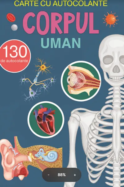 Carte cu autocolante corpul uman