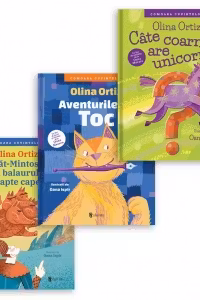 Pachet Comoara cuvintelor (3 carti): 1. Aventurile lui Toc; 2. Fat-Mintos si balaurul cu sapte capete; 3. Cate coarne are unicornul?