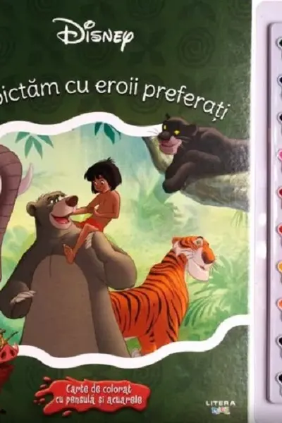DISNEY. SA PICTAM CU EROII PREFERATI. Carte de pictat cu pensule si acuarele