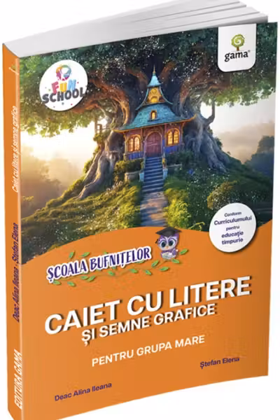 Caiet cu litere si semne grafice pentru grupa mare