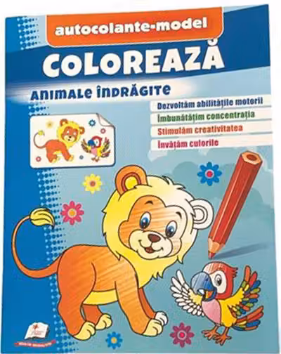 Coloreaza+autocolante Animale indragite