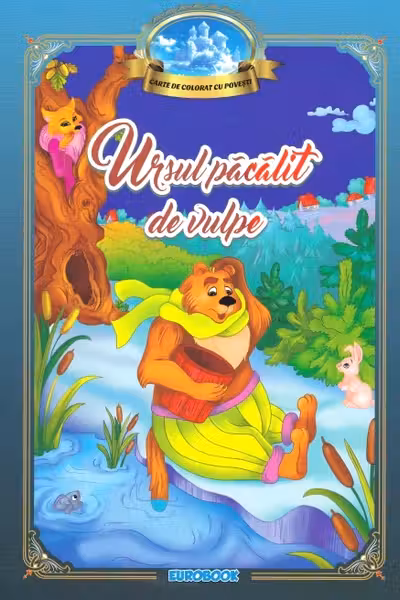 Ursul păcălit de vulpe. Carte de colorat cu povești