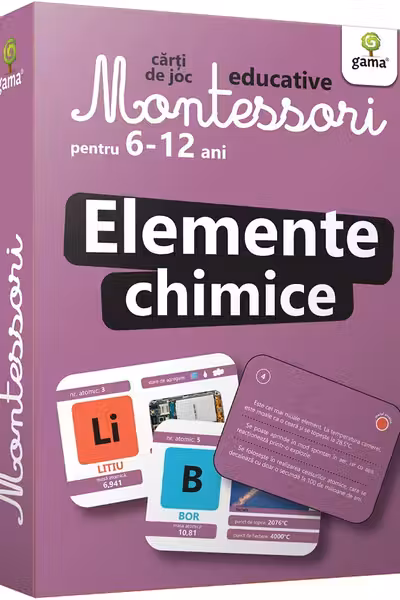 Carti de joc Montessori. Elemente chimice 6-12 ani