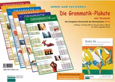 Die Grammatik-Plakate A1-A2 Testheft und 6 Plakate